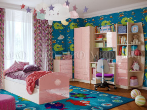 Детская комната Юниор-2 Розовый металлик в Красноуфимске - krasnoufimsk.magazinmebel.ru | фото - изображение 1
