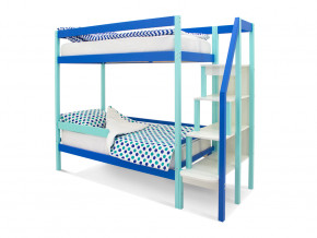 Двухъярусная кровать Svogen с бортиком мятно-синий в Красноуфимске - krasnoufimsk.magazinmebel.ru | фото