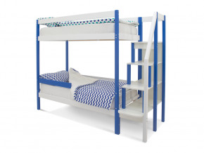 Двухъярусная кровать Svogen с бортиком синий-белый в Красноуфимске - krasnoufimsk.magazinmebel.ru | фото
