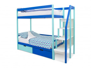 Двухъярусная кровать Svogen с ящиками мятно-синий в Красноуфимске - krasnoufimsk.magazinmebel.ru | фото