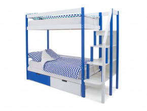 Двухъярусная кровать Svogen с ящиками сине-белый в Красноуфимске - krasnoufimsk.magazinmebel.ru | фото