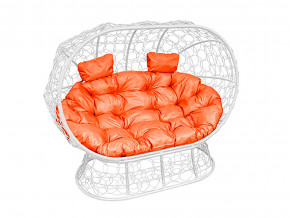 Кокон Лежебока на подставке с ротангом оранжевая подушка в Красноуфимске - krasnoufimsk.magazinmebel.ru | фото