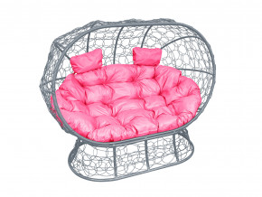 Кокон Лежебока на подставке с ротангом розовая подушка в Красноуфимске - krasnoufimsk.magazinmebel.ru | фото - изображение 1