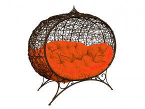 Кокон Улей на ножках с ротангом оранжевая подушка в Красноуфимске - krasnoufimsk.magazinmebel.ru | фото - изображение 1