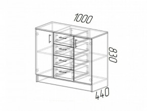 Комод К1000-2Д ЛДСП Дуб Вотан-Белый гладкий в Красноуфимске - krasnoufimsk.magazinmebel.ru | фото - изображение 2