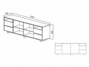 Комодино Moderno-2200 Ф6 в Красноуфимске - krasnoufimsk.magazinmebel.ru | фото - изображение 4