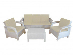 Комплект уличной мебели Yalta Premium Terrace Triple Set белый в Красноуфимске - krasnoufimsk.magazinmebel.ru | фото