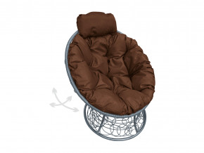 Кресло Папасан мини пружинка с ротангом коричневая подушка в Красноуфимске - krasnoufimsk.magazinmebel.ru | фото - изображение 1