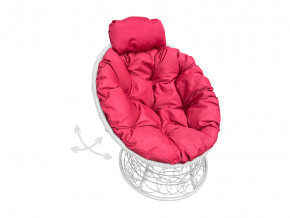 Кресло Папасан мини пружинка с ротангом красная подушка в Красноуфимске - krasnoufimsk.magazinmebel.ru | фото