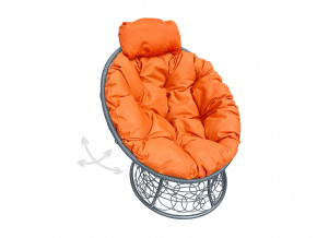 Кресло Папасан мини пружинка с ротангом оранжевая подушка в Красноуфимске - krasnoufimsk.magazinmebel.ru | фото