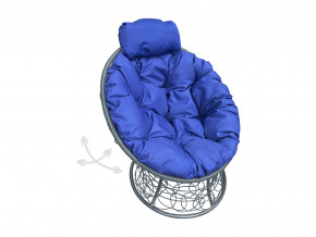 Кресло Папасан мини пружинка с ротангом синяя подушка в Красноуфимске - krasnoufimsk.magazinmebel.ru | фото