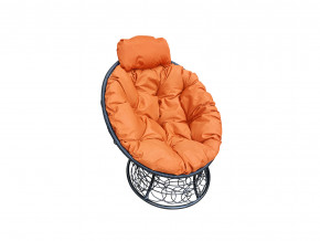 Кресло Папасан мини с ротангом оранжевая подушка в Красноуфимске - krasnoufimsk.magazinmebel.ru | фото