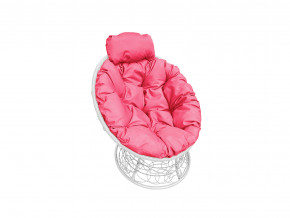 Кресло Папасан мини с ротангом розовая подушка в Красноуфимске - krasnoufimsk.magazinmebel.ru | фото - изображение 1