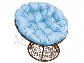 Кресло Папасан пружинка с ротангом голубая подушка в Красноуфимске - krasnoufimsk.magazinmebel.ru | фото - изображение 1