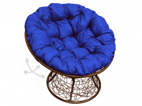 Кресло Папасан пружинка с ротангом синяя подушка в Красноуфимске - krasnoufimsk.magazinmebel.ru | фото - изображение 1