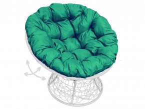 Кресло Папасан пружинка с ротангом зелёная подушка в Красноуфимске - krasnoufimsk.magazinmebel.ru | фото