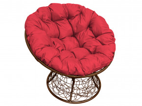 Кресло Папасан с ротангом красная подушка в Красноуфимске - krasnoufimsk.magazinmebel.ru | фото