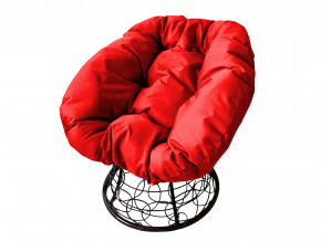 Кресло Пончик с ротангом красная подушка в Красноуфимске - krasnoufimsk.magazinmebel.ru | фото