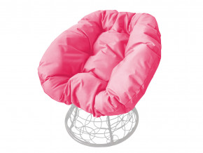 Кресло Пончик с ротангом розовая подушка в Красноуфимске - krasnoufimsk.magazinmebel.ru | фото