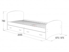 Кровать-6 одинарная с 2-мя ящиками 900*2000 венге/млечный дуб в Красноуфимске - krasnoufimsk.magazinmebel.ru | фото - изображение 2