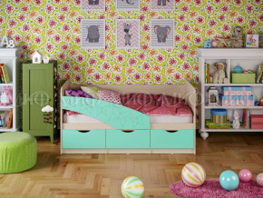 Кровать Бабочки 1600 Бирюза матовая в Красноуфимске - krasnoufimsk.magazinmebel.ru | фото