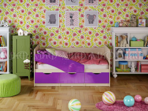 Кровать Бабочки 1600 Фиолетовый металлик в Красноуфимске - krasnoufimsk.magazinmebel.ru | фото