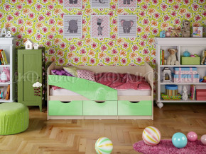 Кровать Бабочки 1800 Салатовый металлик в Красноуфимске - krasnoufimsk.magazinmebel.ru | фото