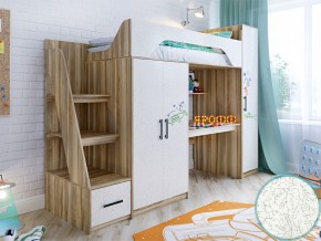 Кровать чердак Тея с пеналом с фасадом для рисования феритейл в Красноуфимске - krasnoufimsk.magazinmebel.ru | фото - изображение 1