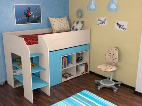 Кровать чердак Теремок 2 Голубой в Красноуфимске - krasnoufimsk.magazinmebel.ru | фото - изображение 1