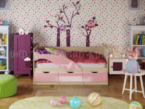 Кровать Дельфин-1 1600 Розовый металлик в Красноуфимске - krasnoufimsk.magazinmebel.ru | фото - изображение 1