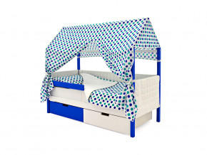 Кровать-домик мягкий Svogen с ящиками и бортиком сине-белый в Красноуфимске - krasnoufimsk.magazinmebel.ru | фото - изображение 3