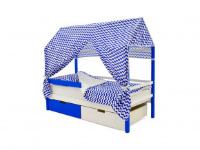 Кровать-домик Svogen с ящиками и бортиком сине-белый в Красноуфимске - krasnoufimsk.magazinmebel.ru | фото - изображение 4