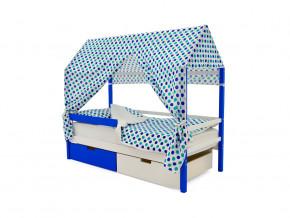 Кровать-домик Svogen с ящиками и бортиком сине-белый в Красноуфимске - krasnoufimsk.magazinmebel.ru | фото - изображение 5