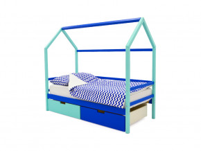 Кровать-домик Svogen с ящиками мятно-синий в Красноуфимске - krasnoufimsk.magazinmebel.ru | фото