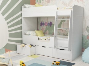 Кровать двухъярусная Малыш двойняшка белый в Красноуфимске - krasnoufimsk.magazinmebel.ru | фото - изображение 1