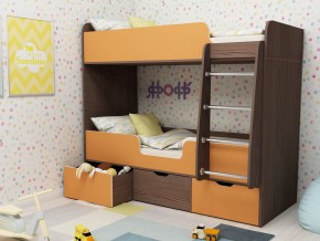 Кровать двухъярусная Малыш двойняшка бодега-оранжевый в Красноуфимске - krasnoufimsk.magazinmebel.ru | фото