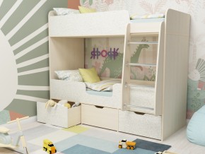 Кровать двухъярусная Малыш двойняшка дуб молочный-феритейл в Красноуфимске - krasnoufimsk.magazinmebel.ru | фото