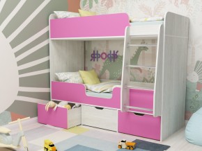 Кровать двухъярусная Малыш двойняшка винтерберг-розовый в Красноуфимске - krasnoufimsk.magazinmebel.ru | фото