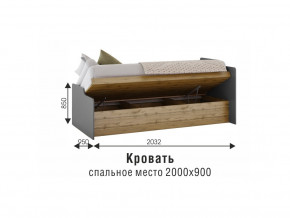 Кровать Харви белый/вотан в Красноуфимске - krasnoufimsk.magazinmebel.ru | фото - изображение 3