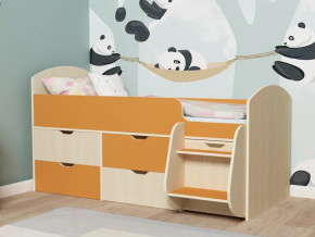 Кровать Малыш-7 Дуб-Оранжевый в Красноуфимске - krasnoufimsk.magazinmebel.ru | фото