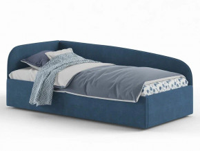 Кровать мягкая Денди на латах рогожка синяя в Красноуфимске - krasnoufimsk.magazinmebel.ru | фото