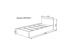 Кровать Мори КРМ 900.1 графит в Красноуфимске - krasnoufimsk.magazinmebel.ru | фото - изображение 2