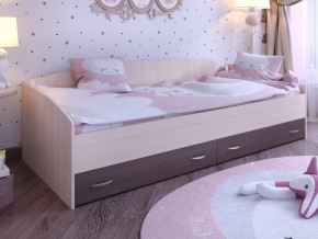 Кровать с выкатными ящиками Дуб молочный-Бодего в Красноуфимске - krasnoufimsk.magazinmebel.ru | фото