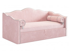 Кровать софа Лея 900 велюр нежно-розовый/галька в Красноуфимске - krasnoufimsk.magazinmebel.ru | фото