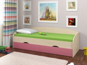 Кровать Соня 2 дуб молочный-розовый в Красноуфимске - krasnoufimsk.magazinmebel.ru | фото