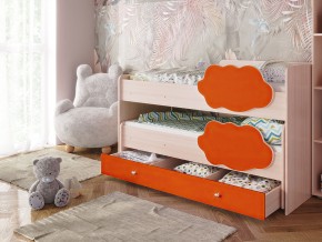 Кровать Соник с ящиком млечный дуб-оранж в Красноуфимске - krasnoufimsk.magazinmebel.ru | фото - изображение 1