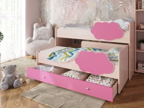 Кровать Соник с ящиком млечный дуб-розовый в Красноуфимске - krasnoufimsk.magazinmebel.ru | фото