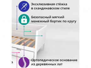 Кровать-тахта мягкая Svogen с бортиком дерево-белый в Красноуфимске - krasnoufimsk.magazinmebel.ru | фото - изображение 2