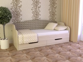 Кровать Юниор Тип 2 Микровелюр-плетенка светлая 800х1600 в Красноуфимске - krasnoufimsk.magazinmebel.ru | фото