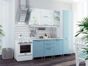 Кухня 2100 Бьянка голубые блестки в Красноуфимске - krasnoufimsk.magazinmebel.ru | фото - изображение 1